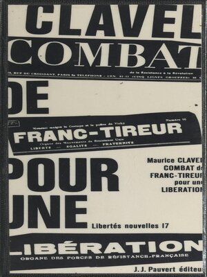 cover image of Combat de franc-tireur pour une libération